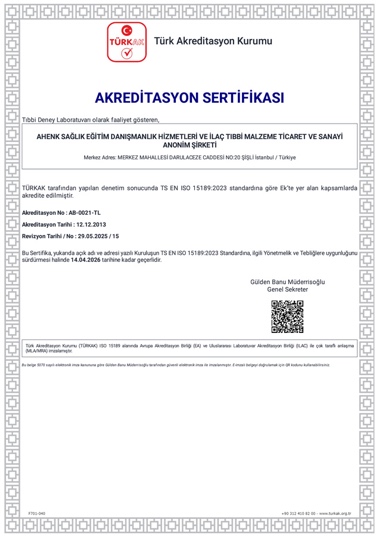 Akreditasyon sertifikası 2